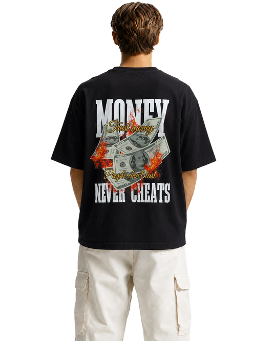 MONEY NEVER CHEATS KIMONO SLEEVES OVERSIZE TEE