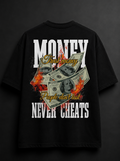 MONEY NEVER CHEATS KIMONO SLEEVES OVERSIZE TEE